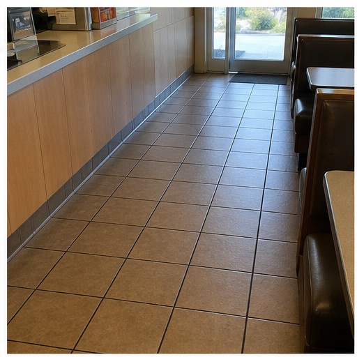 Clean commercial tile floor