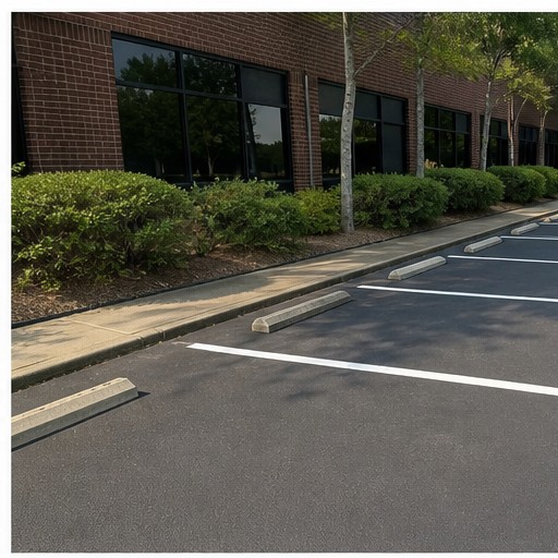 Clean commercial parking lot